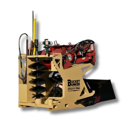 Bucket Bunker Load & Go Pole Setter PRO Skid Steer Attachment Rack