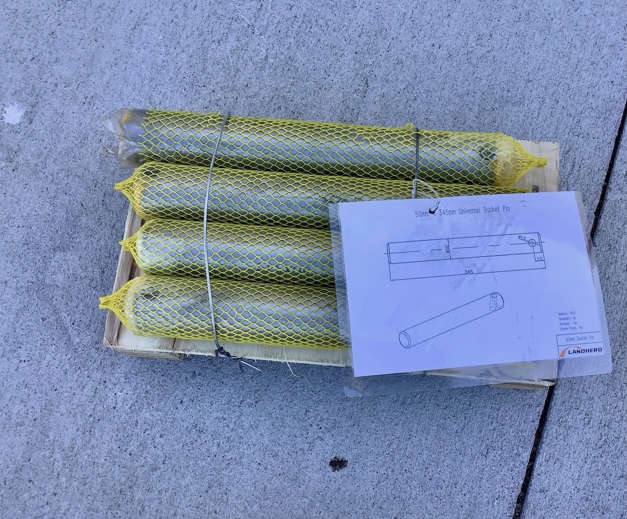 Hardened Excavator Bucket Pin 50mm x 345mm - ExcavatorPin Hardened excavator bucket pin 50mm x 345mm